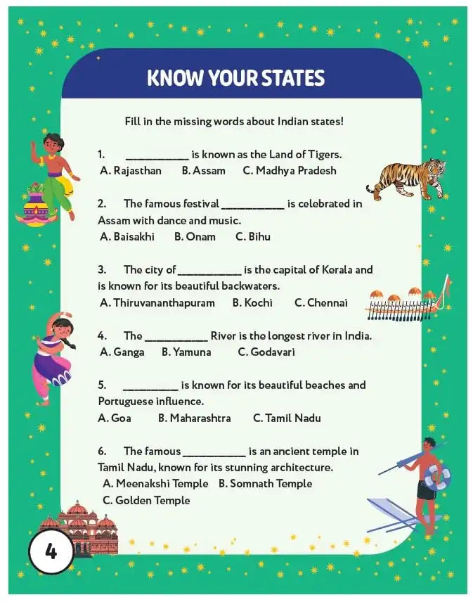 Hello India! Fun India Activity Book : States And Union Territories