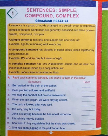 Graded English Grammar Practice Book - 7