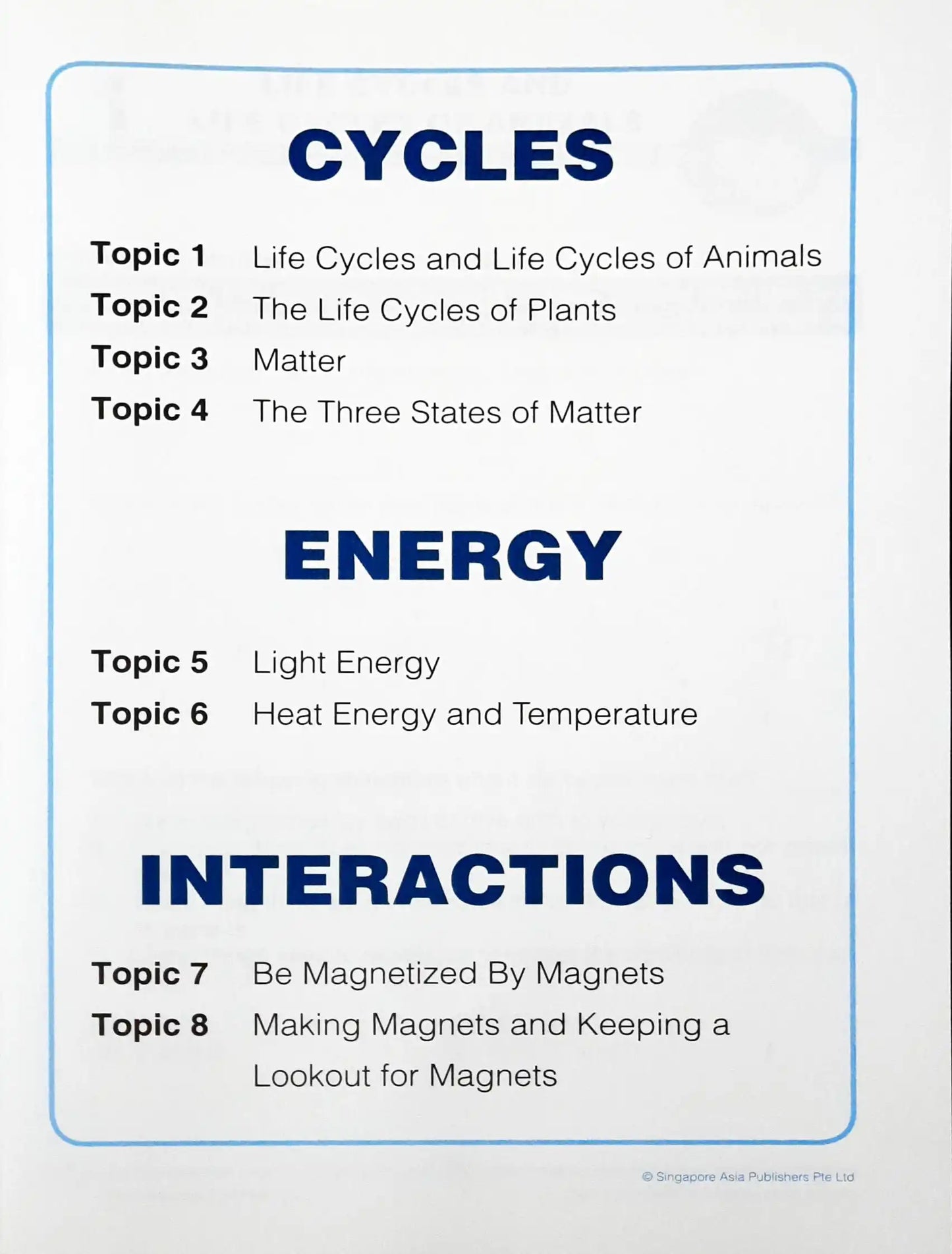 SAP Learning Science For Lower Block 3/4: Cycles, Energy & Interactions 2014 ed