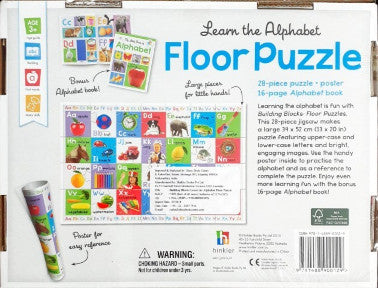 Building Blocks Learn The Alphabet Floor Puzzle With Book And Poster 28 Pieces Jigsaw Puzzle