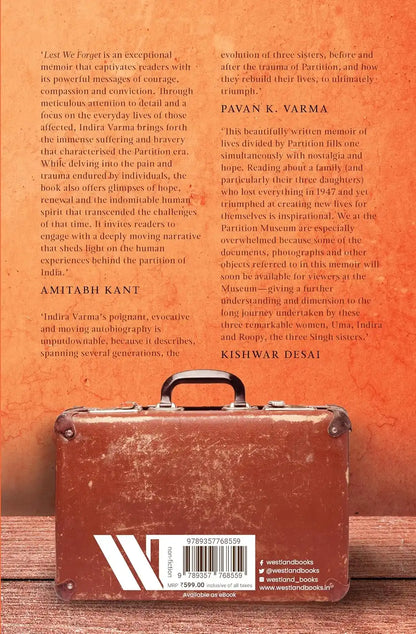 Lest We Forget : How Three Sisters Braved The Partition | Hardcover
