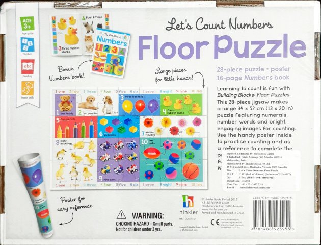 Building Blocks Let's Count Numbers Floor Puzzle With Book And Poster ...