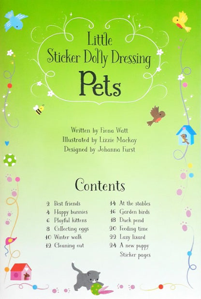 Usborne Activities Little Sticker Dolly Dressing Pets