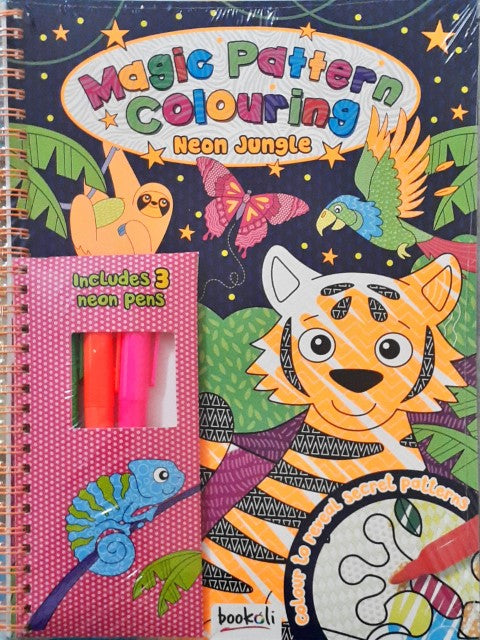 Magic Pattern Colouring Neon Jungle (Includes 3 Neon Pens) – Books and You