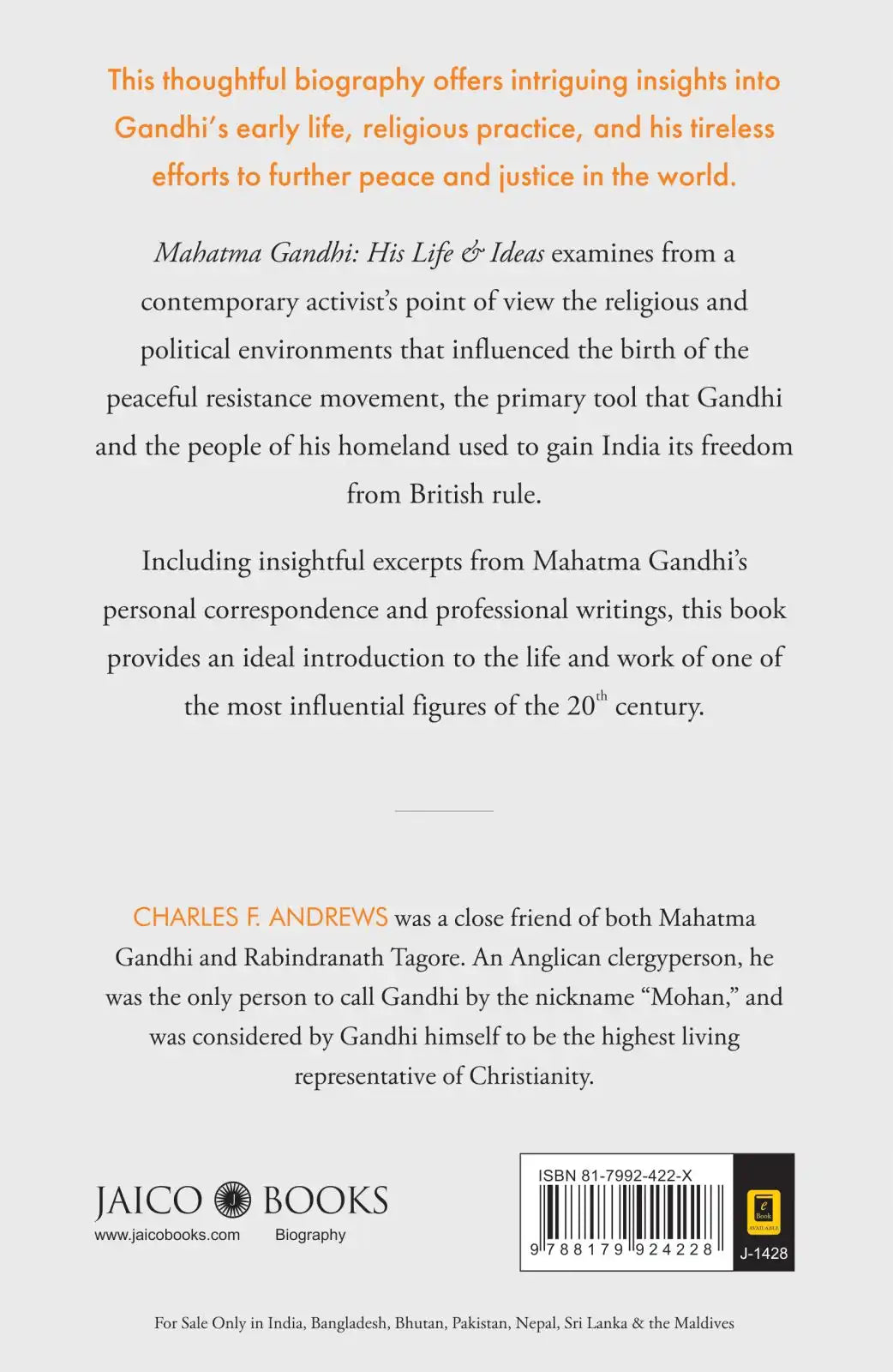 Mahatma Gandhi : His Life And Ideas