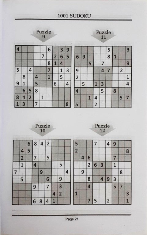 1001 Sudoku Puzzles