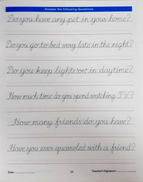 Notes Cursive Writing Essay Book Cursive Writing Book-4 – Books and You