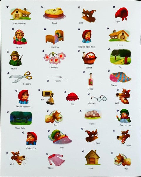 Sticker Key Words Fairy Tales Little Red Riding Hood With Over 50 Stickers