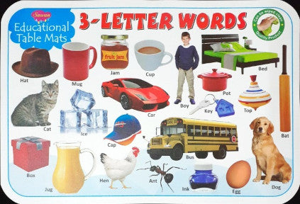 My First Words & 3 Letter Words - Educational Table Mats (Wipe & Clean Double Sided)