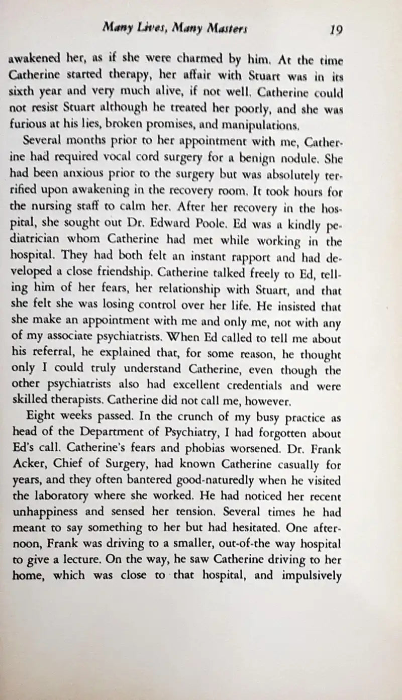 Many Lives, Many Masters: The True Story of a Prominent Psychiatrist, His Young Patient and The Past Life Therapy That Changed Both of Their Lives (P)