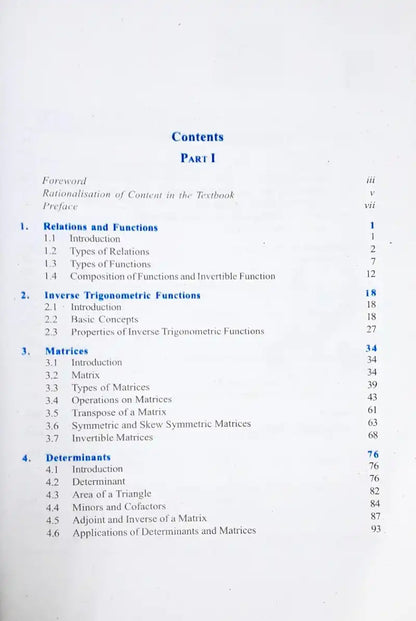 NCERT Mathematics Grade 12 : Textbook Part I