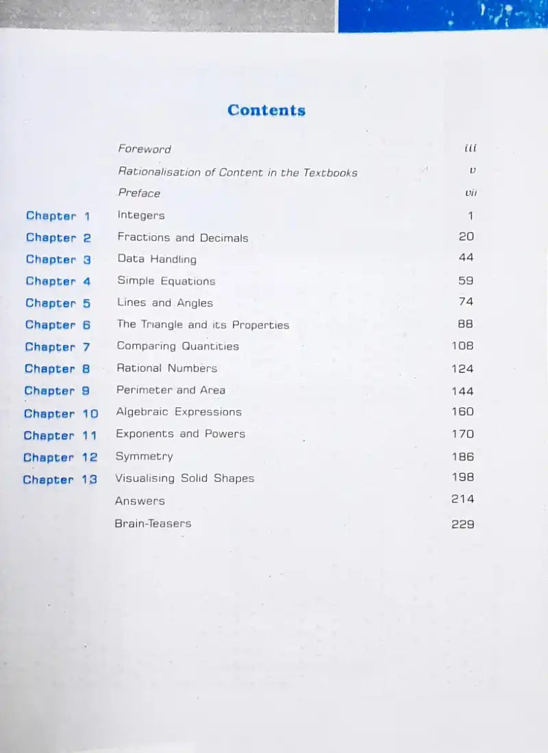 NCERT Mathematics Grade 7 : Textbook