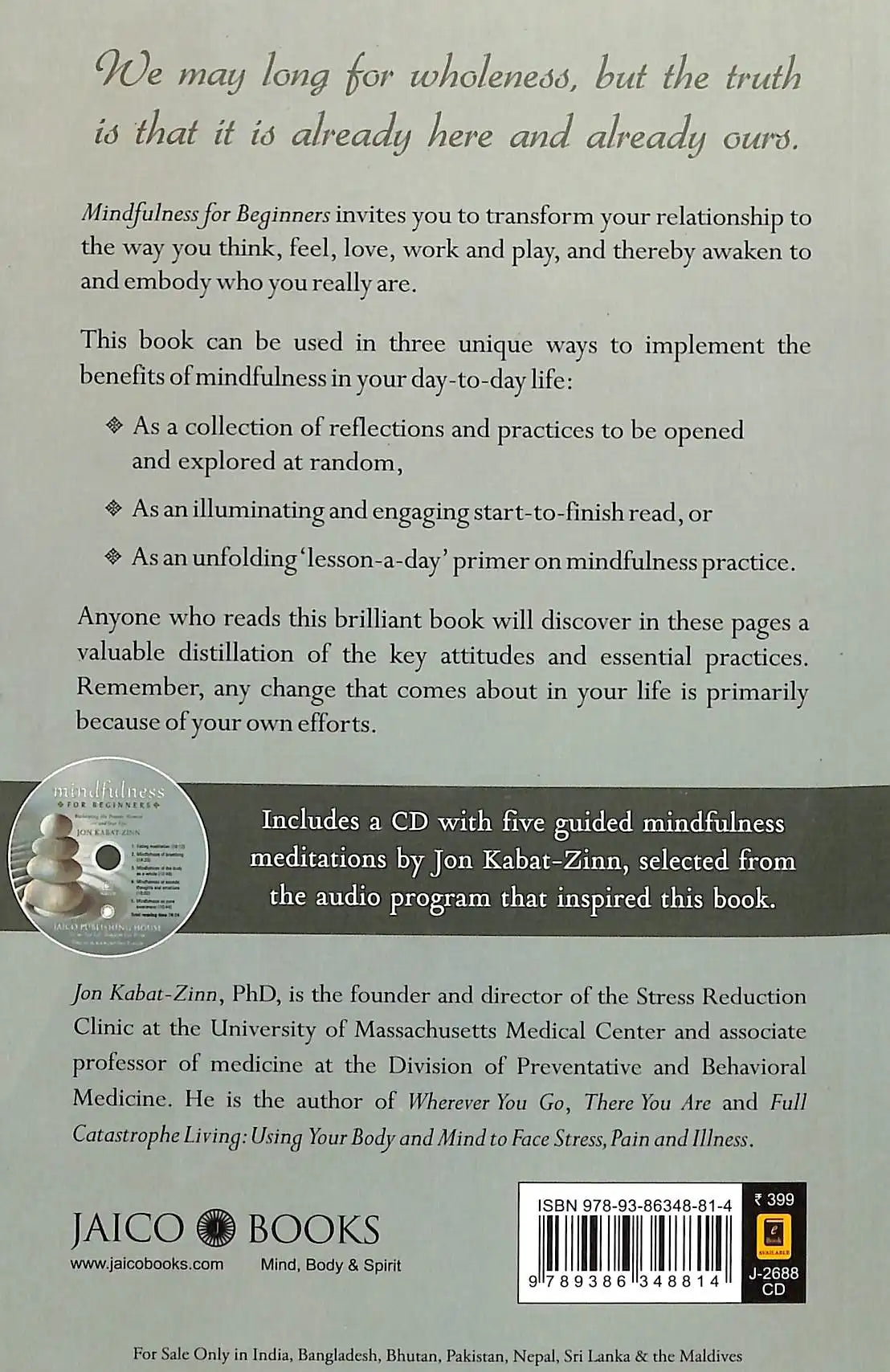 Mindfulness For Beginners | With CD