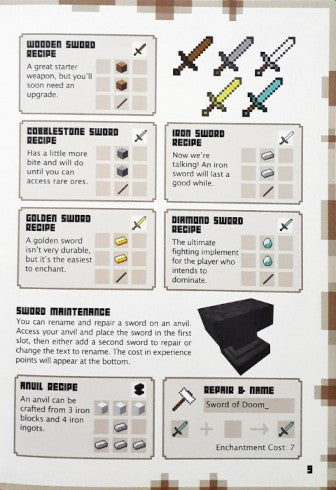 Minecraft: Combat Handbook - An Official Mojang Book (Hardcover, 2014) Good Condition