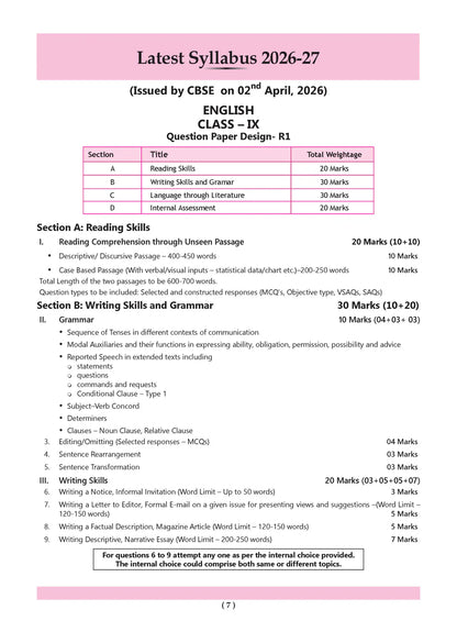 CBSE English Question Bank Chapter-wise & Topic-wise Class 9 | NCERT Textbook Kaveri | R1