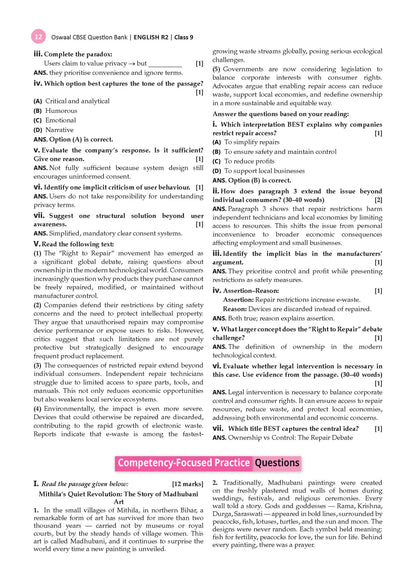 CBSE English Question Bank Chapter-wise & Topic-wise Class 9 | NCERT Textbook Kaveri | R2