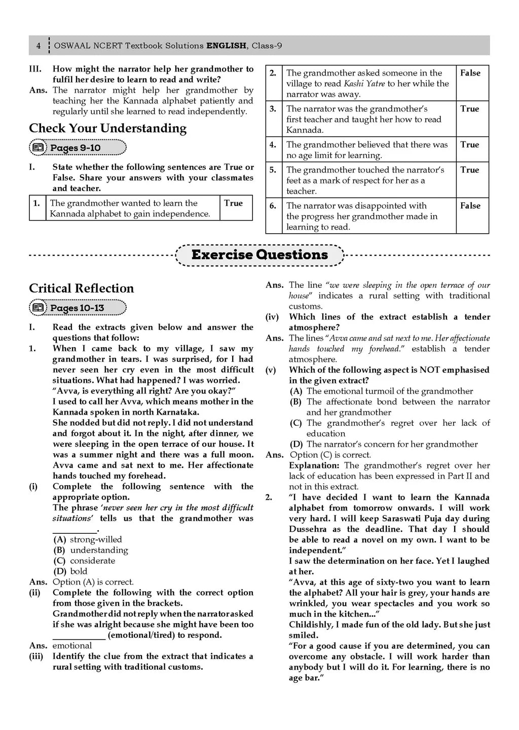 CBSE NCERT Textbook Solutions English- Kaveri, Class 9 (Latest NCERT) Suitable for R1 & R2