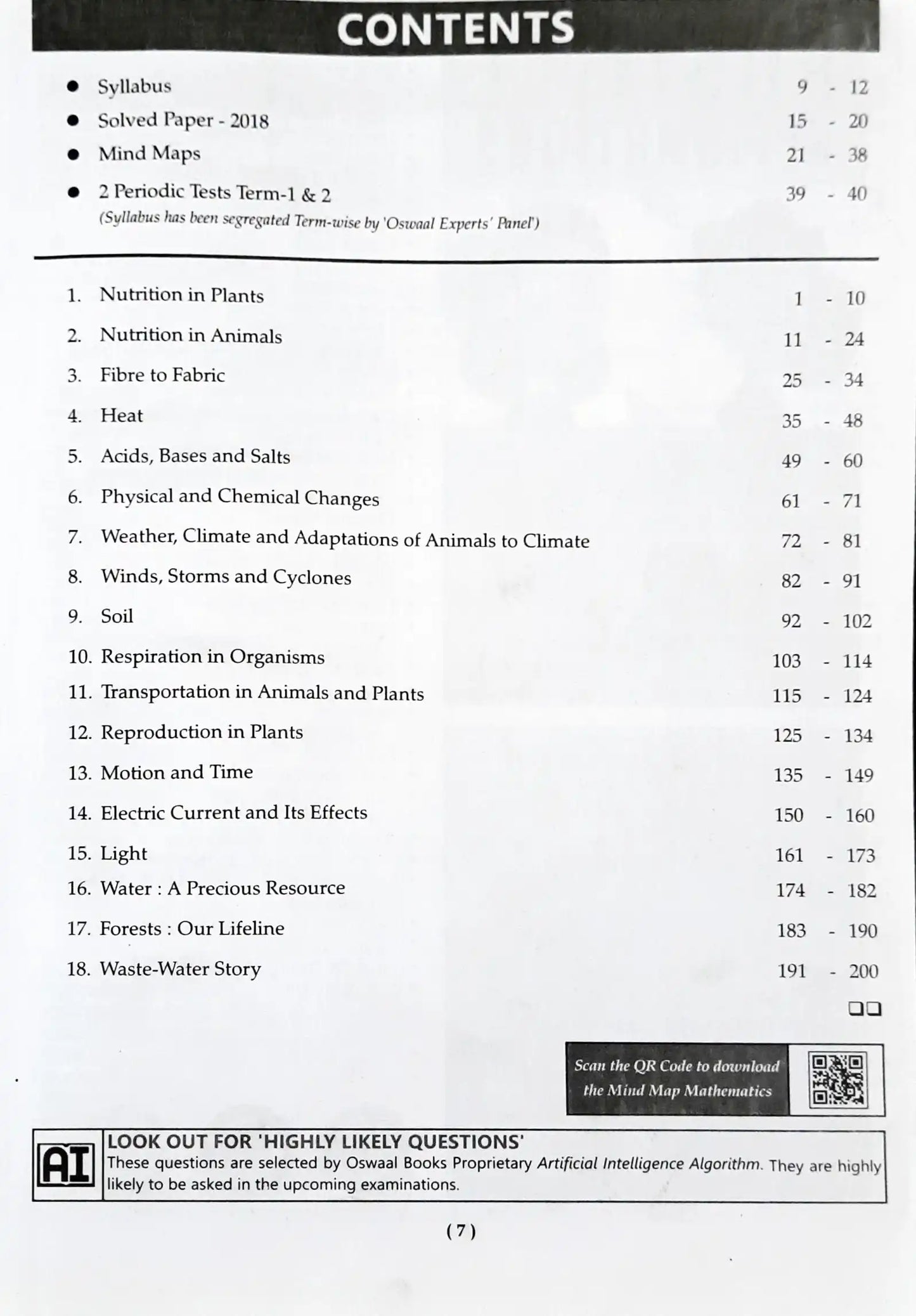 Oswaal Books NCERT & CBSE Question Bank Class 7 Science (P)