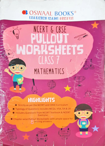 Oswaal Books NCERT & CBSE Pullout Worksheets Class 7 Mathematics (P)
