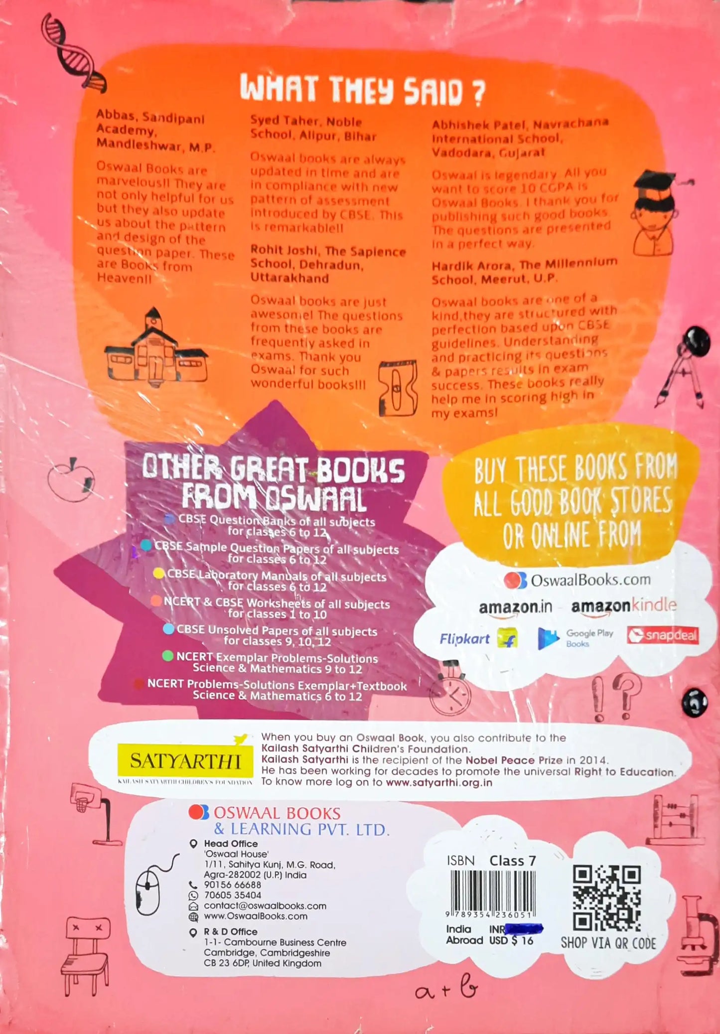 Oswaal Books NCERT & CBSE Pullout Worksheets Class 7 Mathematics (P)