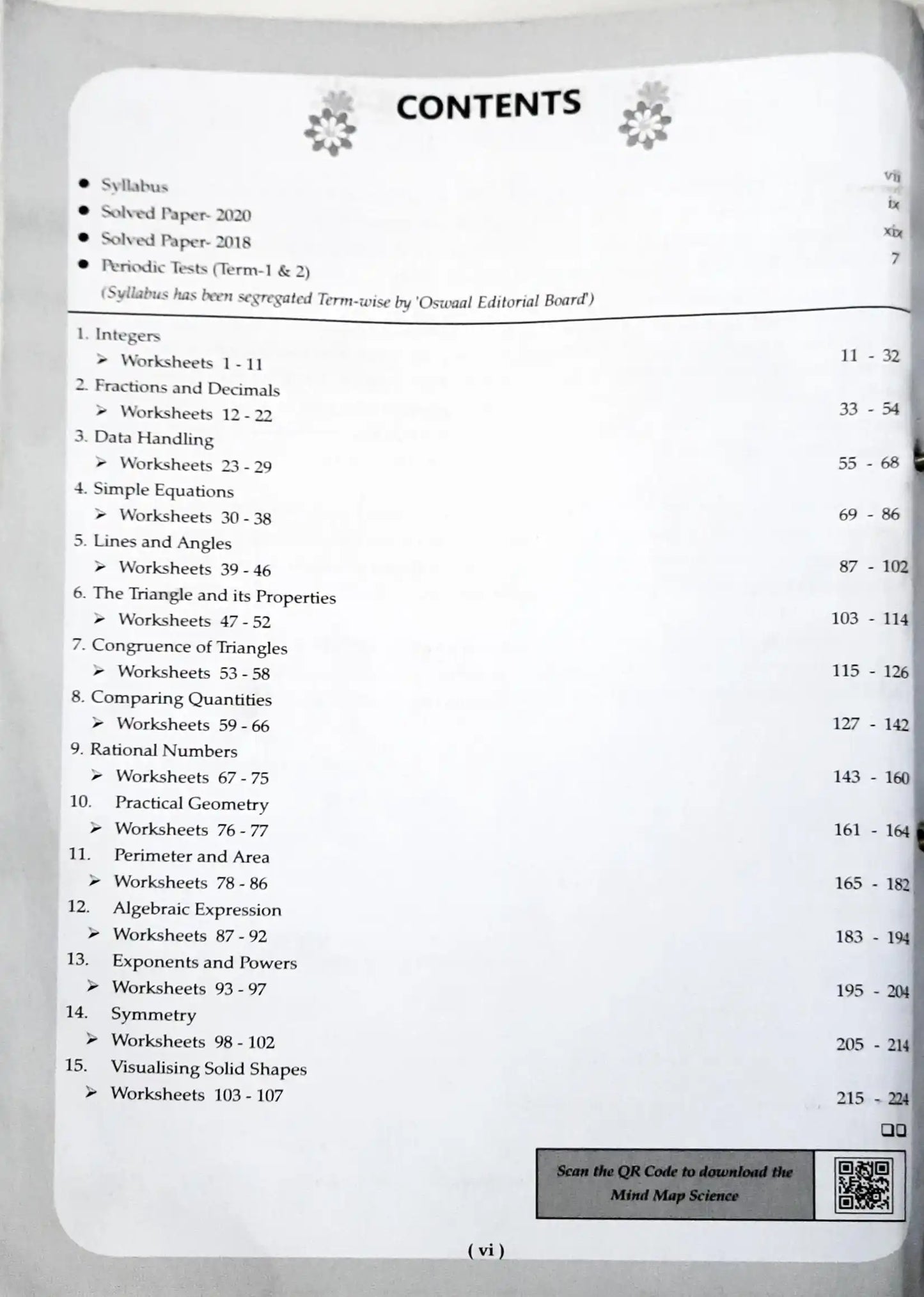 Oswaal Books NCERT & CBSE Pullout Worksheets Class 7 Mathematics (P)
