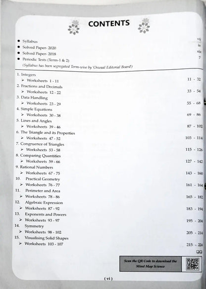 Oswaal Books NCERT & CBSE Pullout Worksheets Class 7 Mathematics (P)