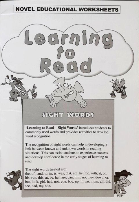 Novel Educational Learning to Read Sight Words