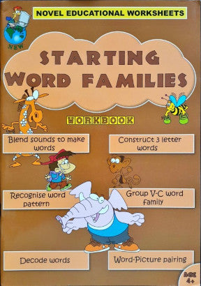 Novel Educational Starting Word Families Workbook