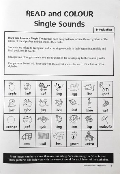 Novel Educational Read & Colour Single Sounds