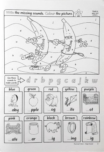 Novel Educational Read & Colour Single Sounds