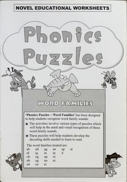 Novel Educational Phonics Puzzles Word Families