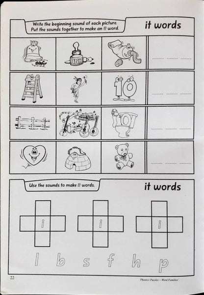 Novel Educational Phonics Puzzles Word Families
