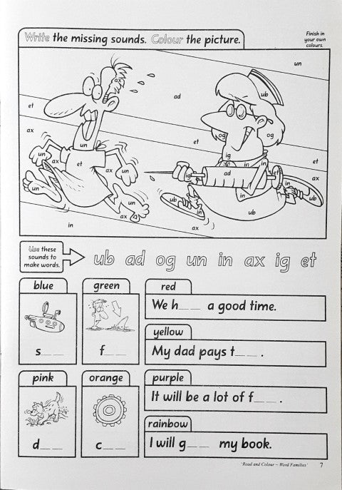 Novel Educational Read & Colour Word Families