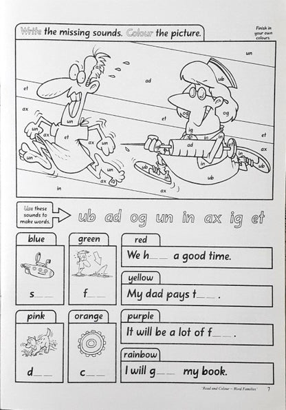 Novel Educational Read & Colour Word Families