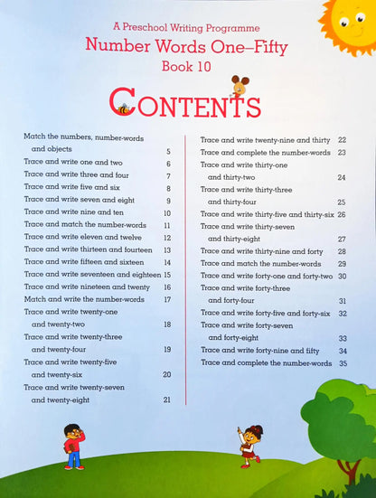 Number Words One-Fifty : A Preschool Writing Programme - Book 10