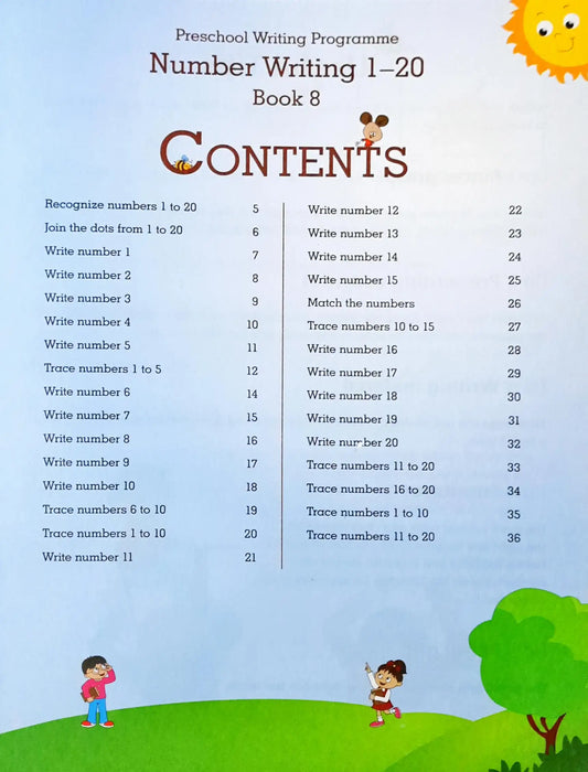 Number Writing 1 - 20 : A Preschool Writing Programme - Book 8