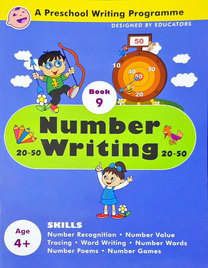 Number Writing 20 - 50 : A Preschool Writing Programme - Book 9