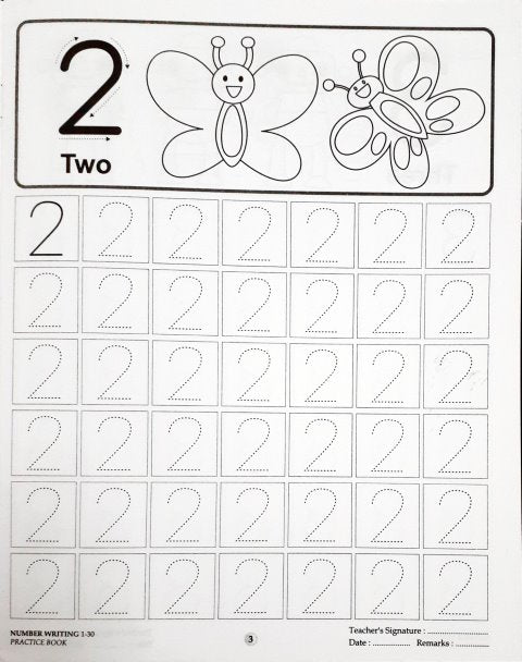 Numbers Writing 1-30 Practice Book