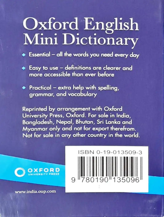 Oxford English Mini Dictionary : 7th Indian Edition