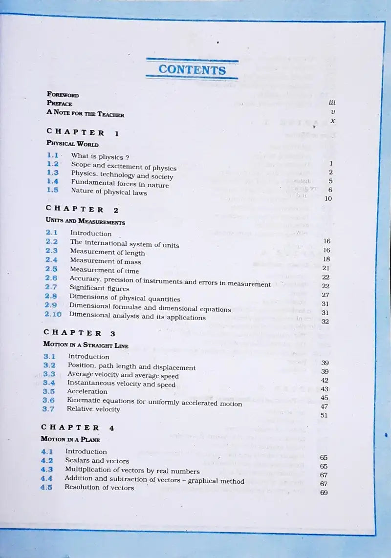 NCERT Physics Grade 11 : Textbook Part I