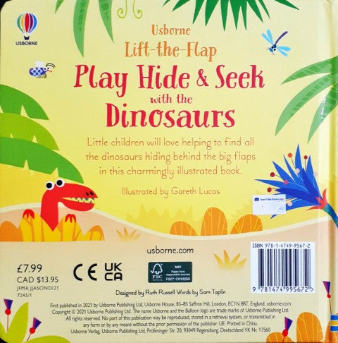 Usborne Lift The Flap Play Hide & Seek With The Dinosaurs