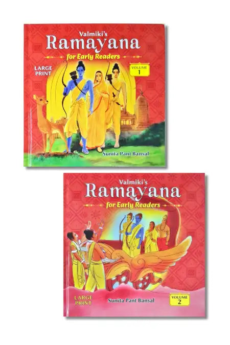 Valmiki's Ramayana for Early Readers : Set of 2 - Volume 1 and 2 | Hardcover