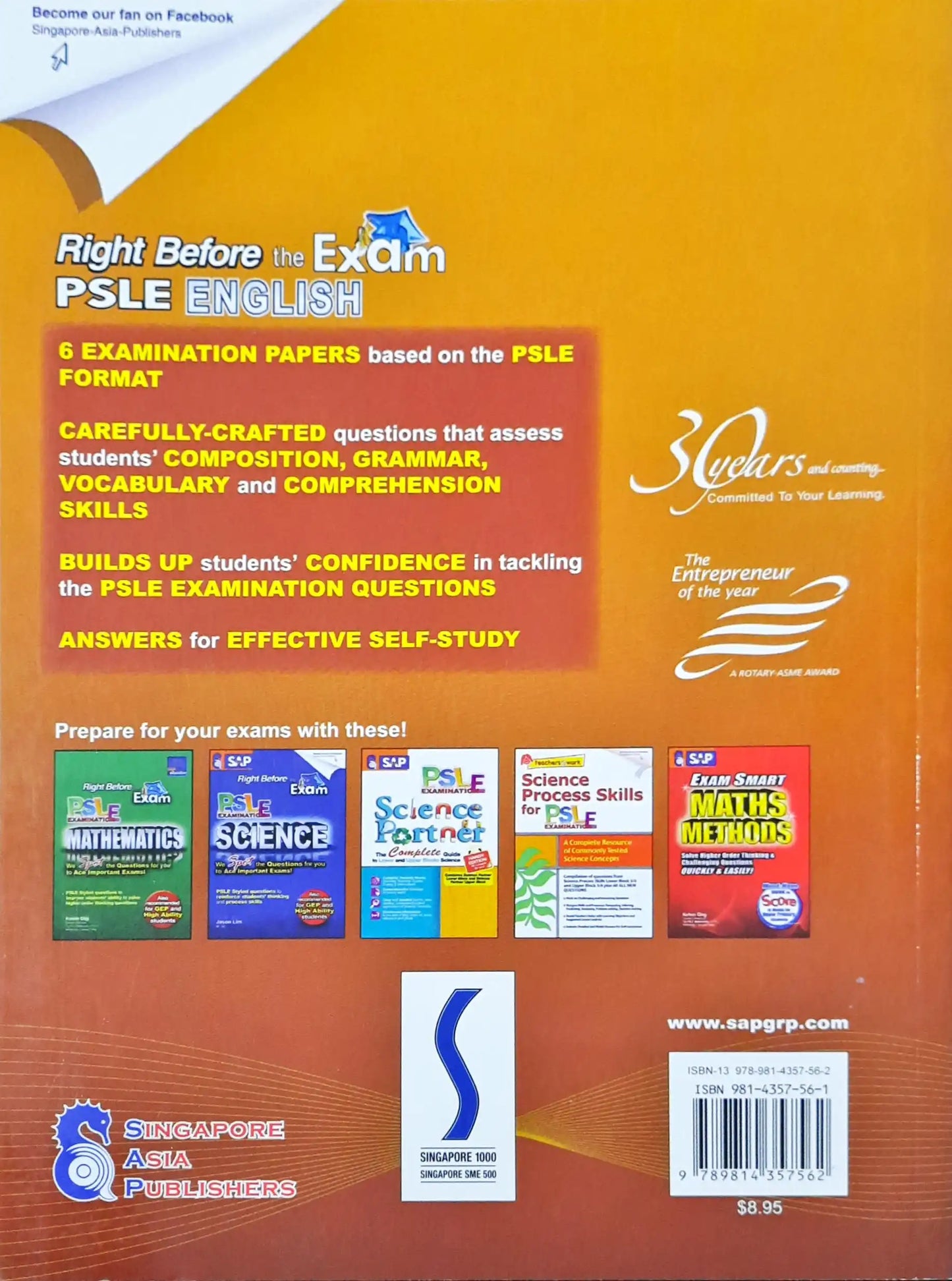 SAP Right Before the Exam : PSLE English - Upper Primary