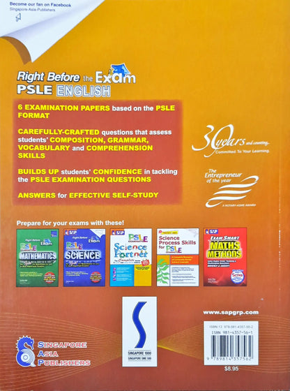 SAP Right Before the Exam : PSLE English - Upper Primary