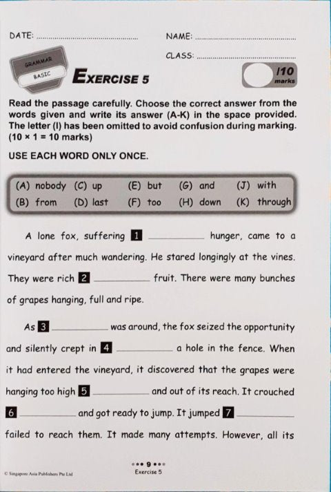 SAP Conquer Cloze For Primary Level Workbook 3