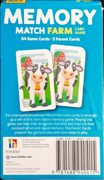 Memory Match Farm Card Game