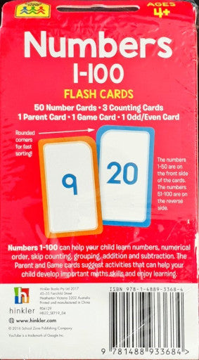 Numbers 1-100 Flash Cards