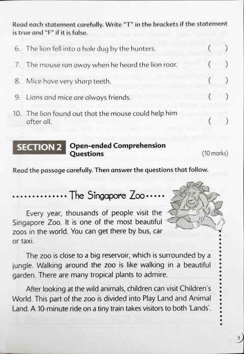 Comprehension Graphic Stimulus Cloze Primary 2