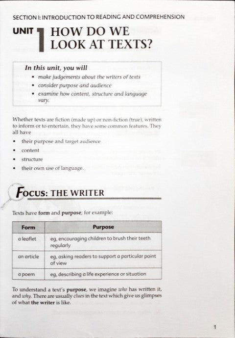 Comprehension Focus Examples Focus On Comprehension 1 – Books and You