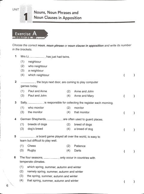 Topical Grammar Practice 6